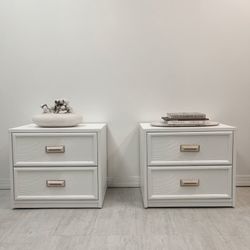 White And Gold Nightstand Set 
