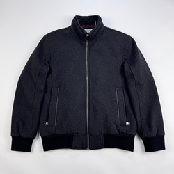 Andrew Marc New York Jacket Bomber Men's Size L Charcoal Gray Wool Blend