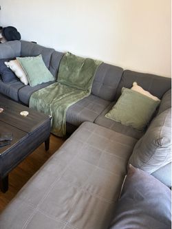 Grey sectional couch