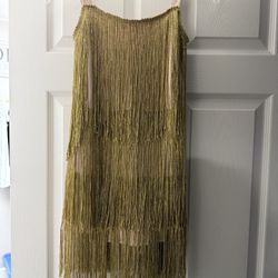 Gold Fringe Dress For Kids 