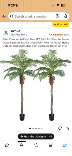 8ft artificial palm tree