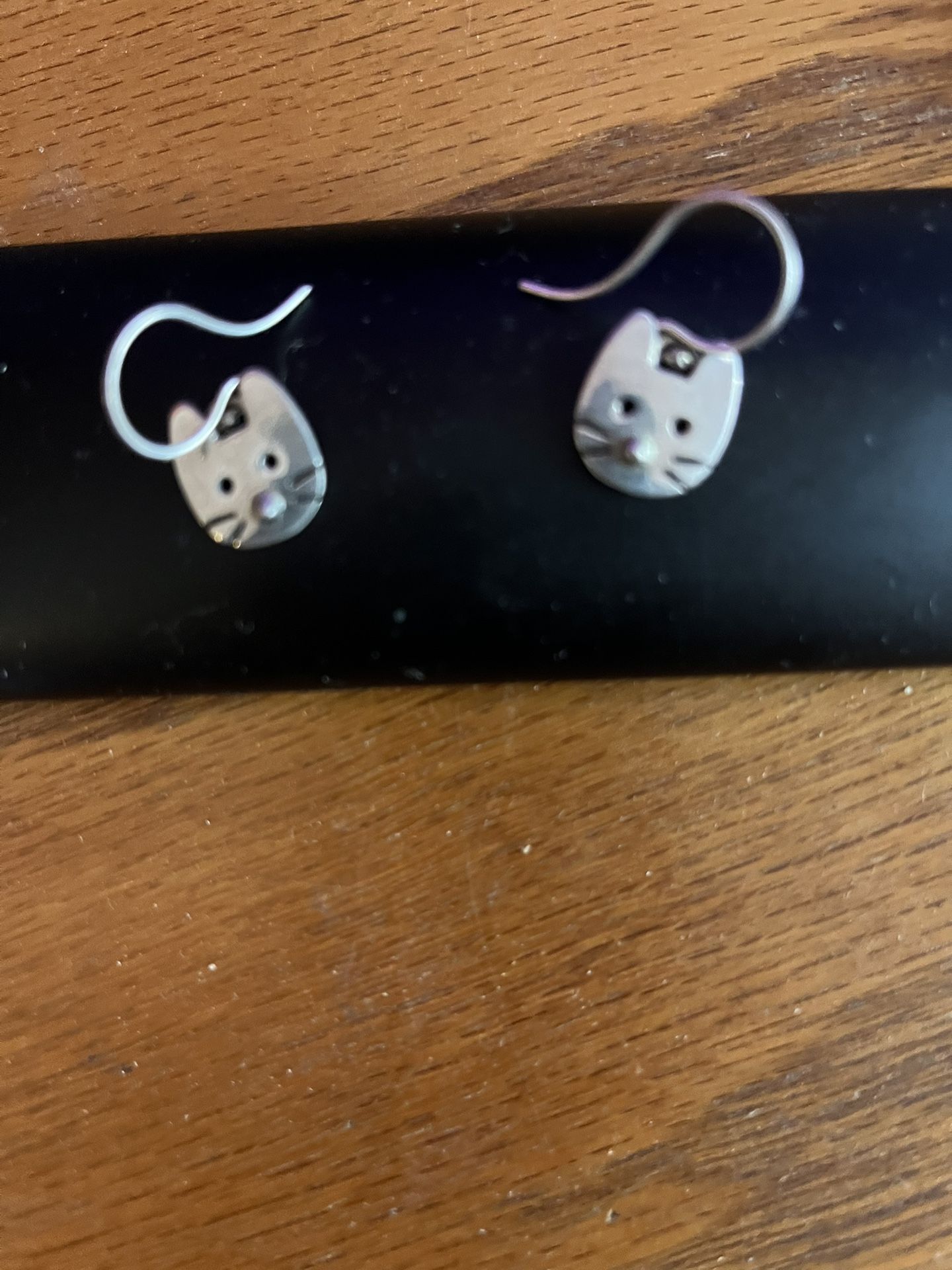 Cat Earrings Sterling