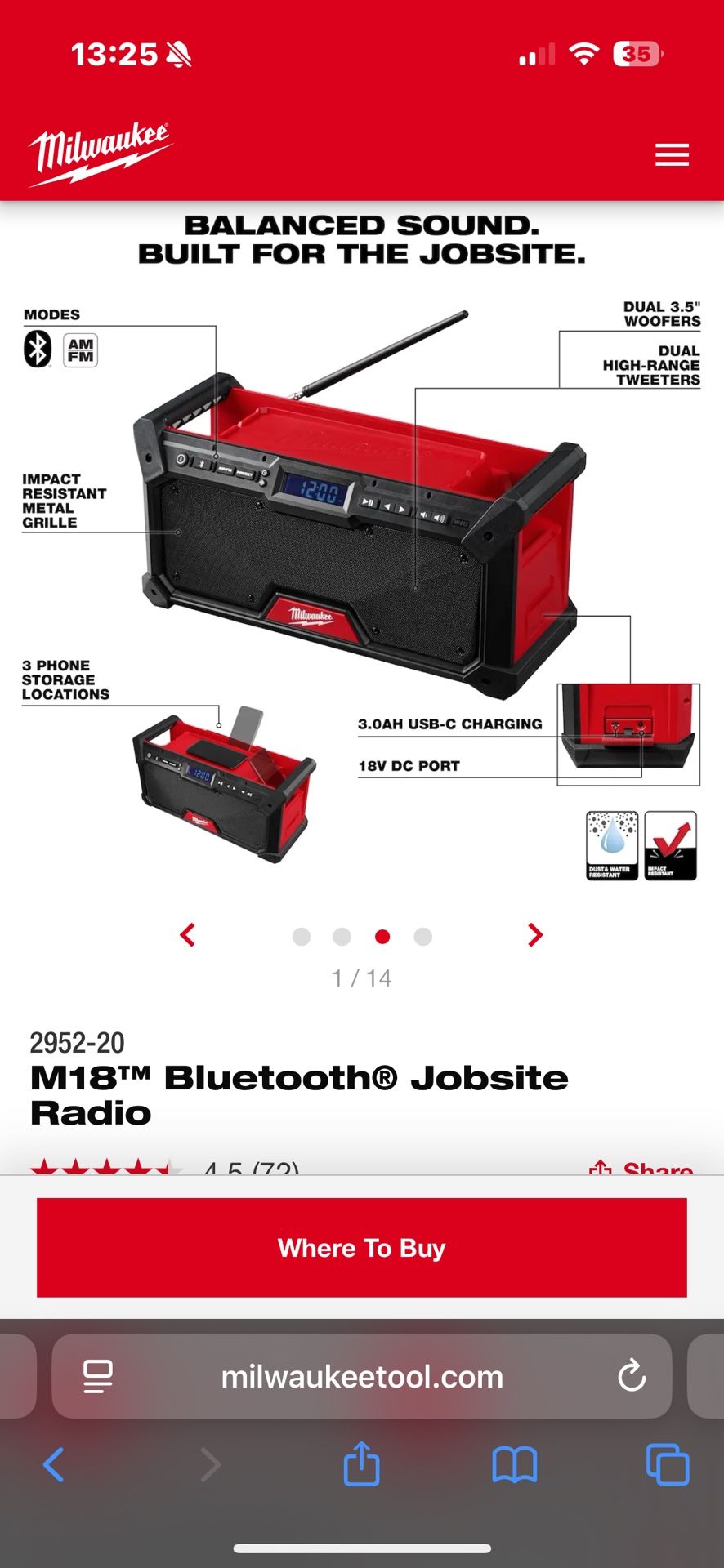 Milwaukee Bluetooth Speaker