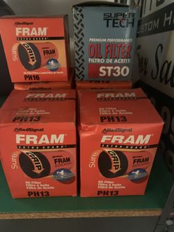 6 oil filters Fram and Super Tech
