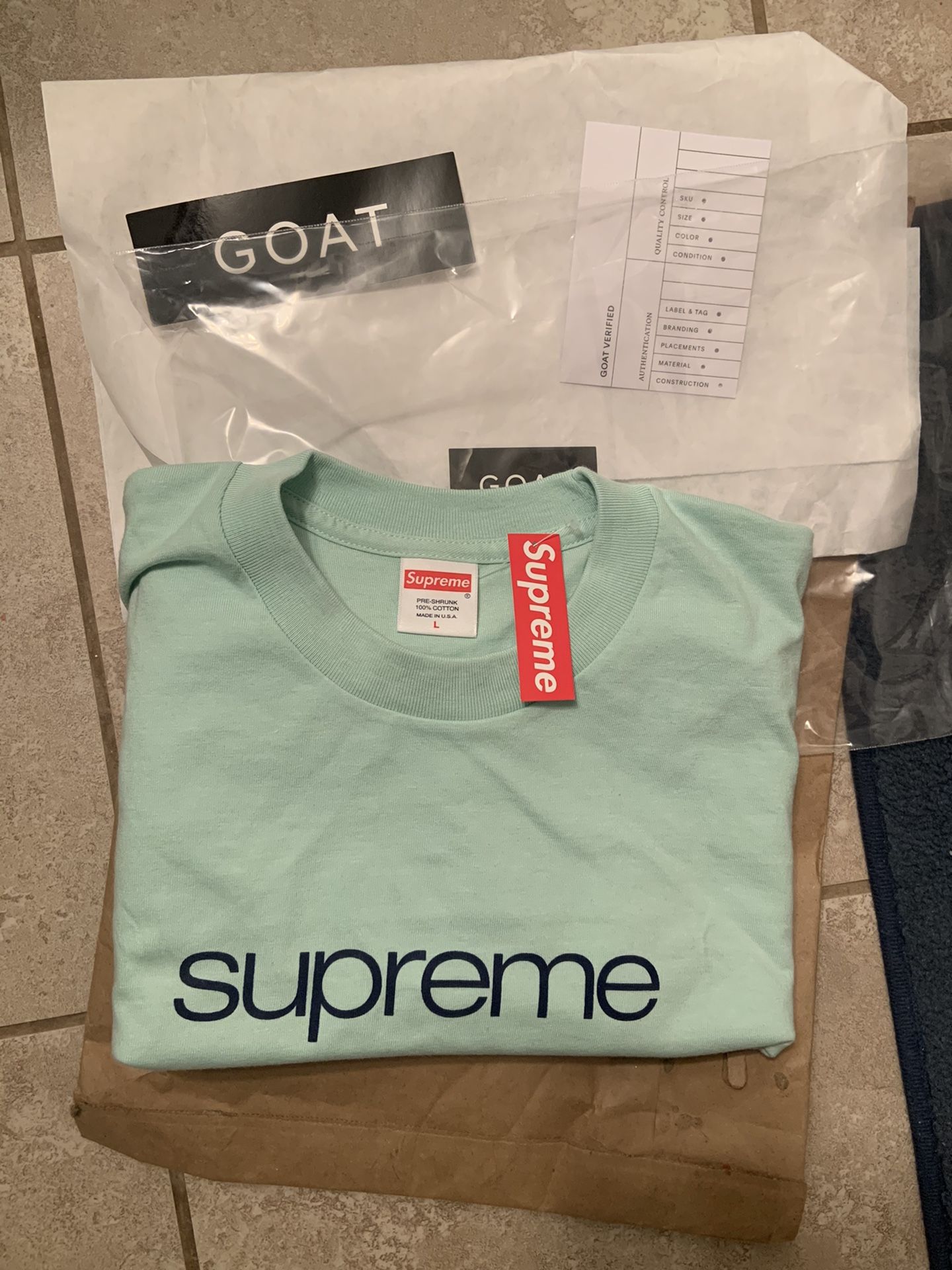 Supreme Brand new size Large Light Teal