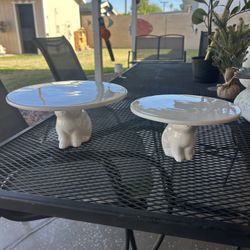 Ceramic Bunny Cake Plates 