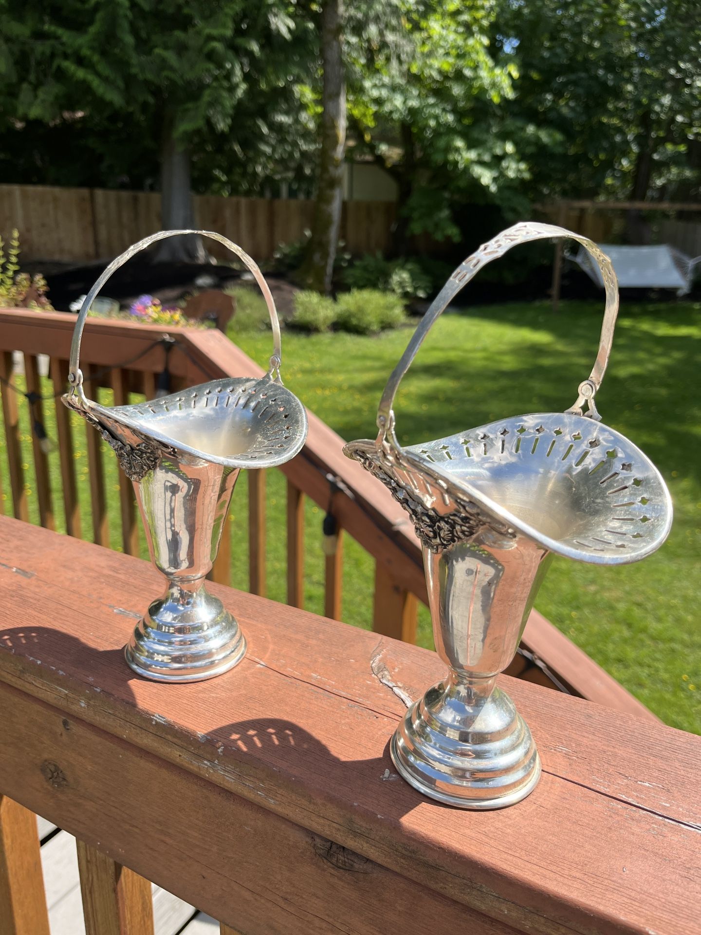Vintage Silver Plated Bridal Bouquet Baskets