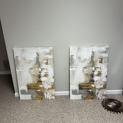 Home Decor 40$  (2 Paintings And 3 Mirrors)