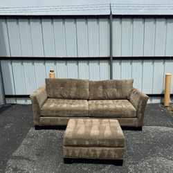 FREE DELIVERY - Brown Couch with Ottoman 