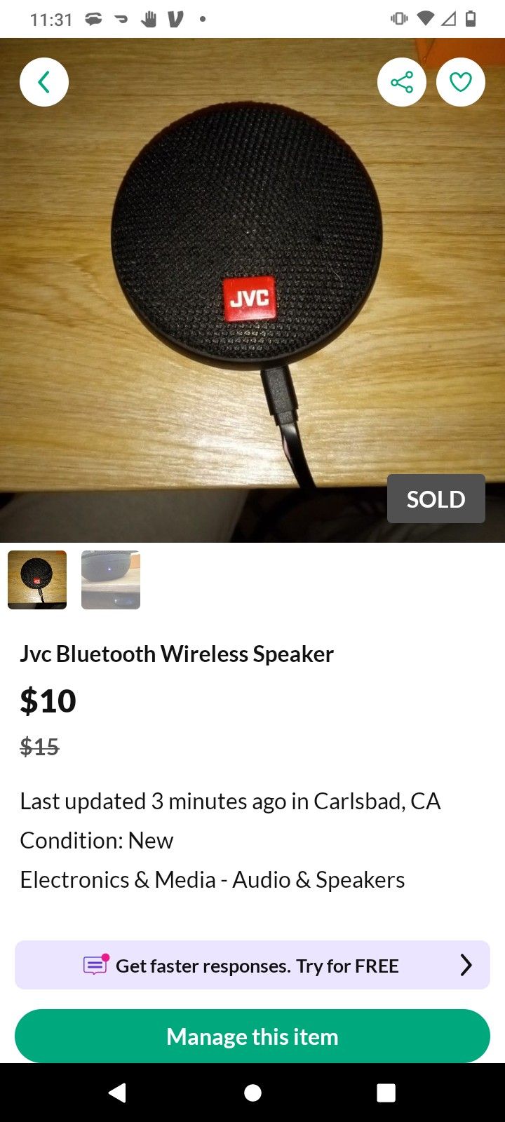 Jvc Bluetooth Wireless Speaker