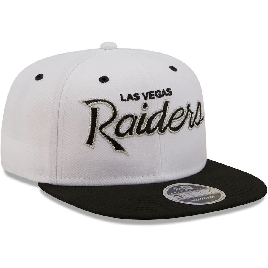 Las Vegas Raiders New Era White/Black Sparky Original 9FIFTY Snapback Hat
