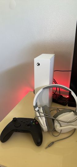 Xbox series S with controller and headset