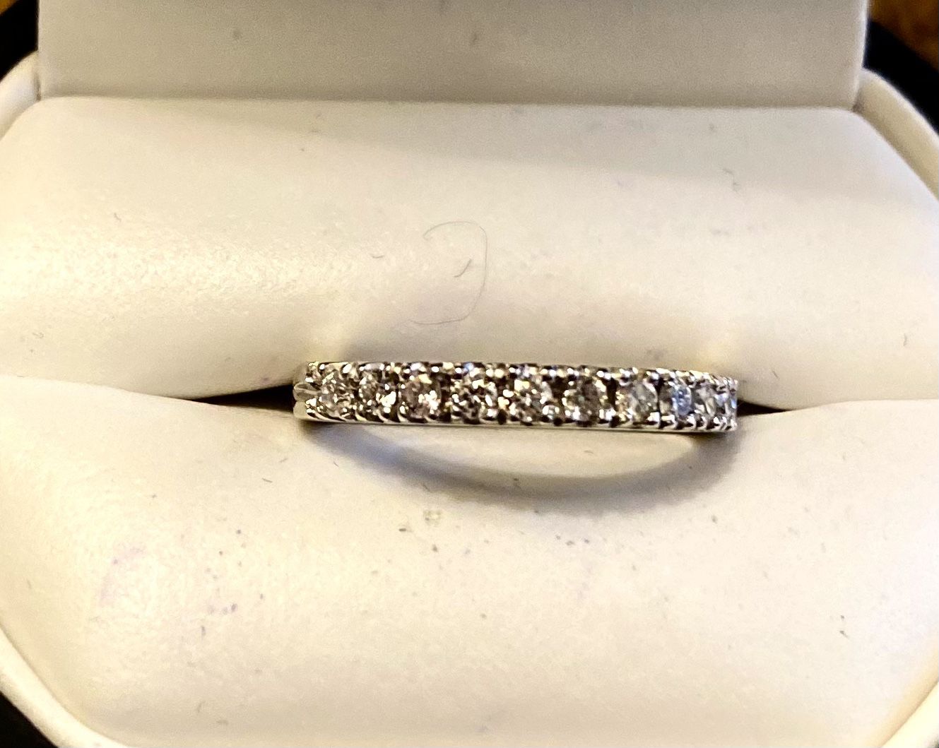 Certified 14kt White Gold With 1/2 Carat Diamond Band. Appraisal For $900