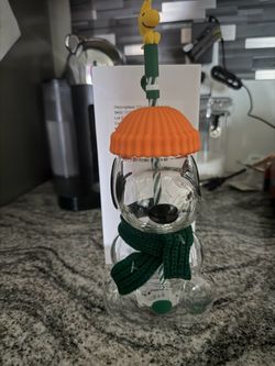 Starbucks x Peanuts Snoopy Glass Cold Cup - Limited Edition - New