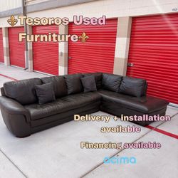 2 piece leather sectional
