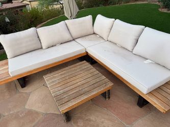 Solid Teak Outdoor Sectional – Amazing DIY Potential! 🪵✨