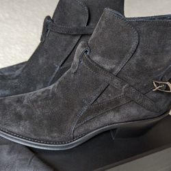 Saint Laurent  Black Suede Boots, Size 36