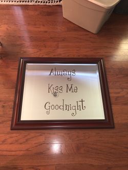 LARGE MIRROR w/ “Always Kiss Me Goodnight”