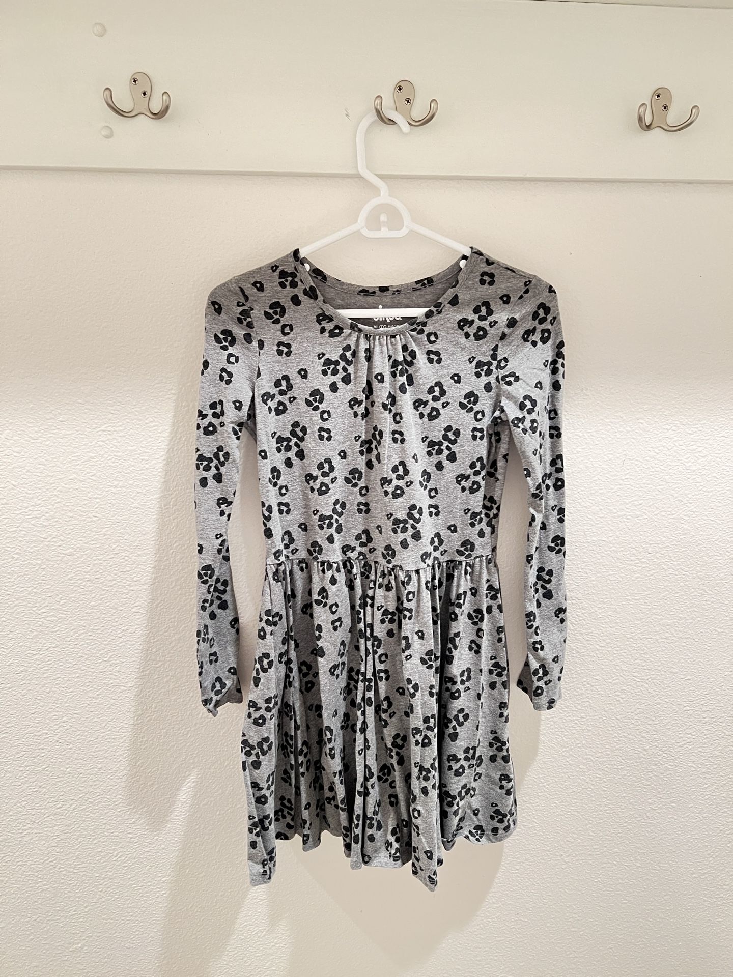Party Dress Leopard Grey Black