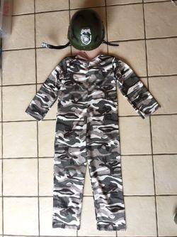 Army Camouflage Halloween Costume w/ Hat - size 4/6