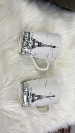 Paris city scape Eiffel Tour coffee cup white & sepia dishwasher microwave safe