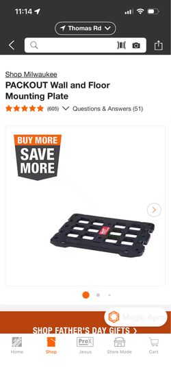 Milwaukee wall packout plate