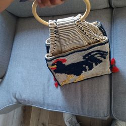 Woven Rooster Bag
