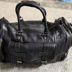 Leather Duffel Bag Carry-On Travel Gym Weekender Dark Brown | Shoulder Strap