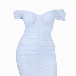 Baby Blue Off Shoulder Dress