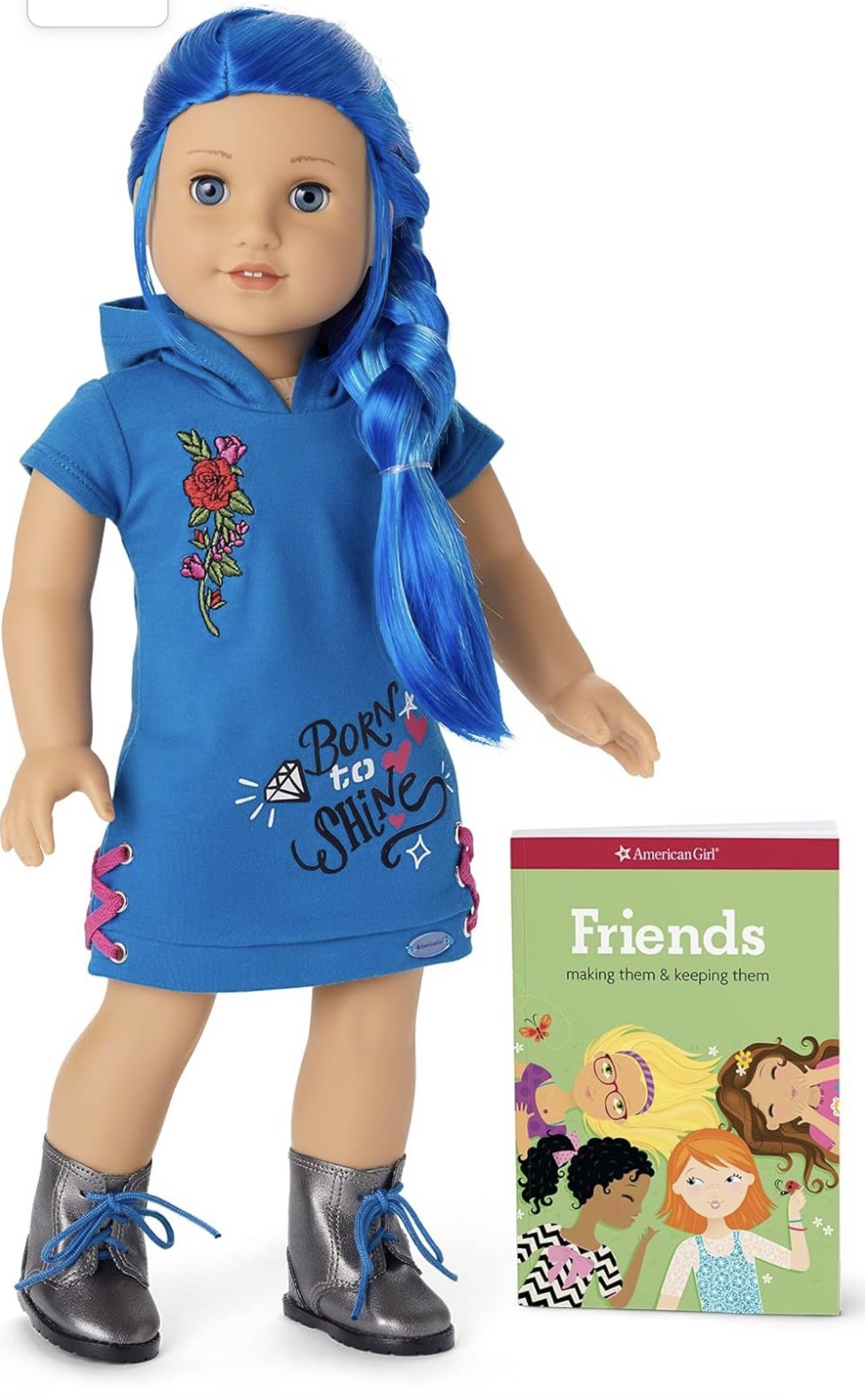 American Girl Truly Me 18-inch Doll #90 with Blue Eyes, Long Blue Hair, and Light-to-Medium Skin