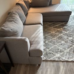 Lennox Gray Two Piece Left Facing Sofa With Chaise Lounger