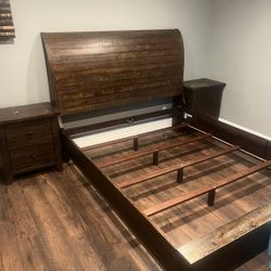 California king Bed Frame And Two Night Stands 