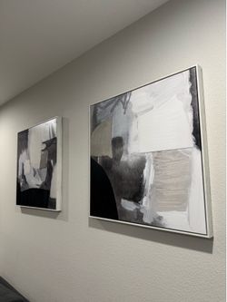 SET OF TWO Abstract Design Wall Decor Frames Art