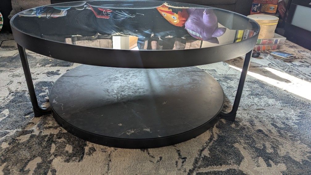 Black Glass Top Coffee Table