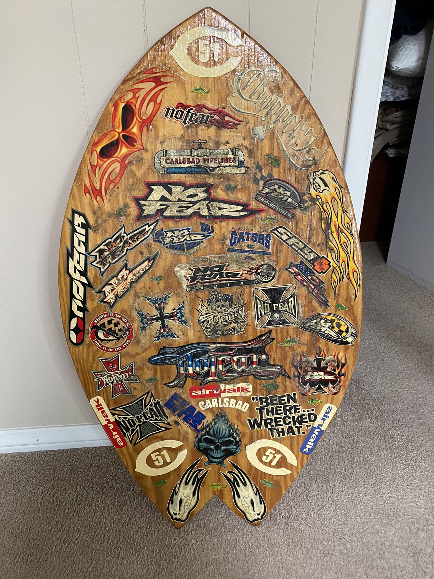 Vintage Airwalk Wooden Skim Boogie Board