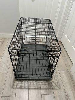Black Wire Dog Crate with Tray 30L x 19W x 22H inches