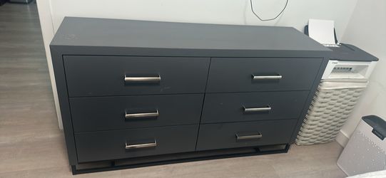 Modern Black Dresser & Matching Nightstand Set  – $250 Negotiable.