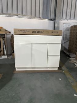 Slim Shaker Style White Bathroom Vanity 24"-84" | Solid Wood Doors In Stock