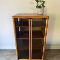 NOTABLE Media cabinet - bookcase - collection storage - oak - glass doors - delivery available