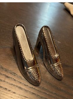 Vintage Godinger Salt Pepper Shaker Set Silver High Heel Silverplate Shoes