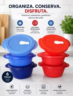 Tupperware Juego para el Microondas/ lonche CrystalWave