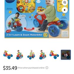 VTech, 2-in-1 Learn & Zoom Motorbike, Riding Toy 