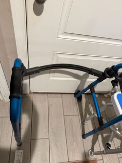 Blue Aluminum Rollator Walker with Seat