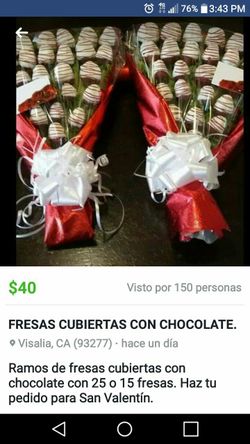 Chocolate covered strawberries for valentines day