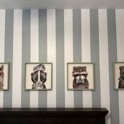 Set of 4 Woodland Animal Framed Wall Art 