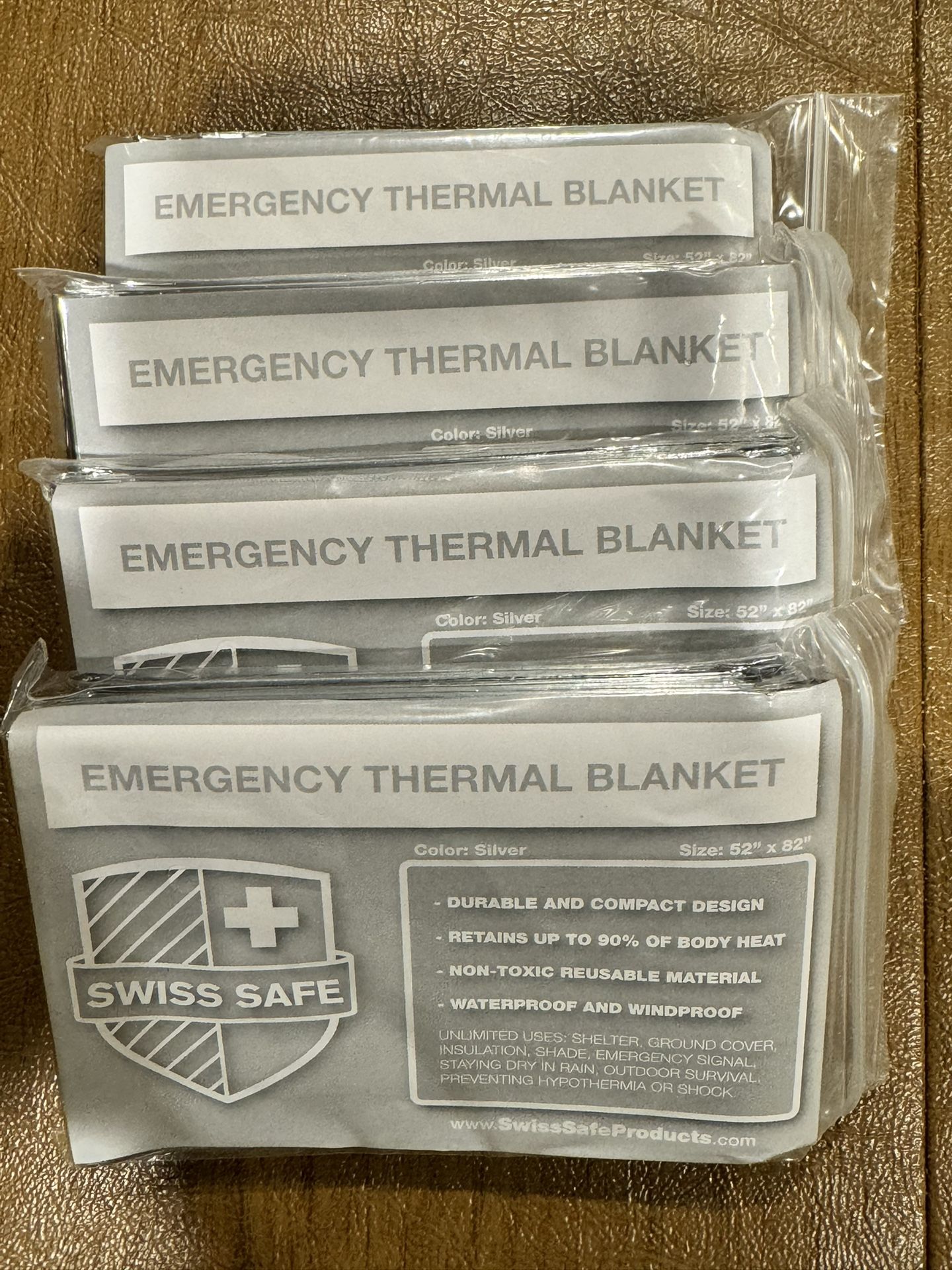 Emergency Thermal Blankets By Swiss Safe. Protect From Extreme Hot Or Cold!