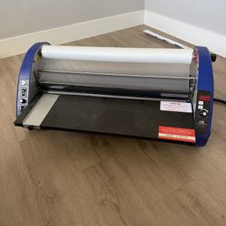 This is a USI CSL 2700 Thermal Roll Laminator, an industrial-grade machine designed to preserve and protect large-format documents, posters, and teach
