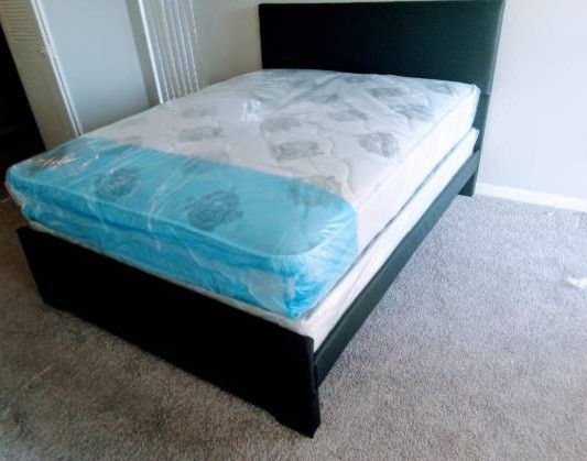 $350 Full Bed Frame With Mattress And Boxspring Brand New Free Delivery
