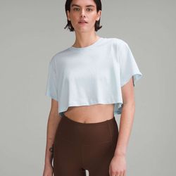 Light blue Lululemon crop top