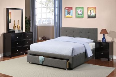 Platform Queen Bed Frame With Under Bed Storage
